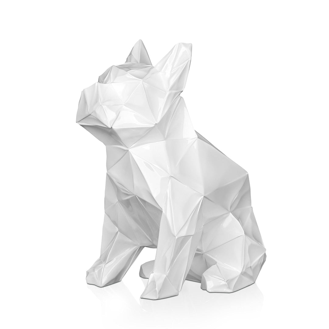 World Art TW60329 Harz-Skulptur Französische Bulldogge facettierte sitzt Moderne Harz Skulptur Statu