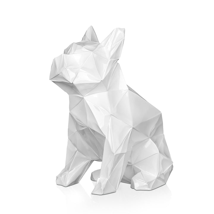 World Art TW60329 Harz-Skulptur Französische Bulldogge facettierte sitzt Moderne Harz Skulptur Statu