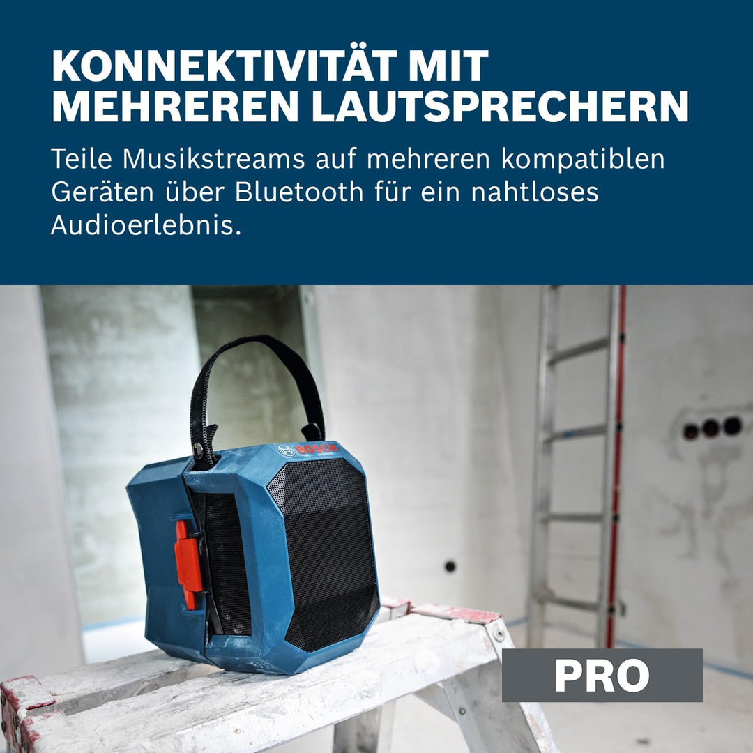 Bosch Professional 18V System Akku-Bluetooth-Lautsprecher GPB 1 C (inkl. Akkuabdeckung) + Abdeckung,