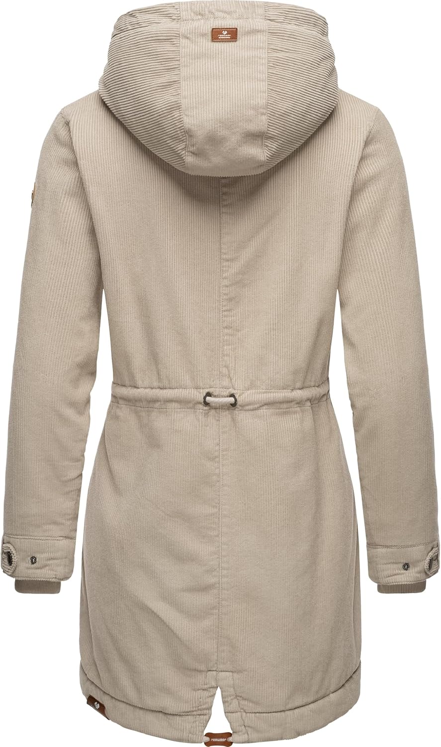 Ragwear Damen Winterjacke Wintermantel Cord-Mantel mit Kapuze Canny Corduroy XS-6XL XL Bone, XL Bone