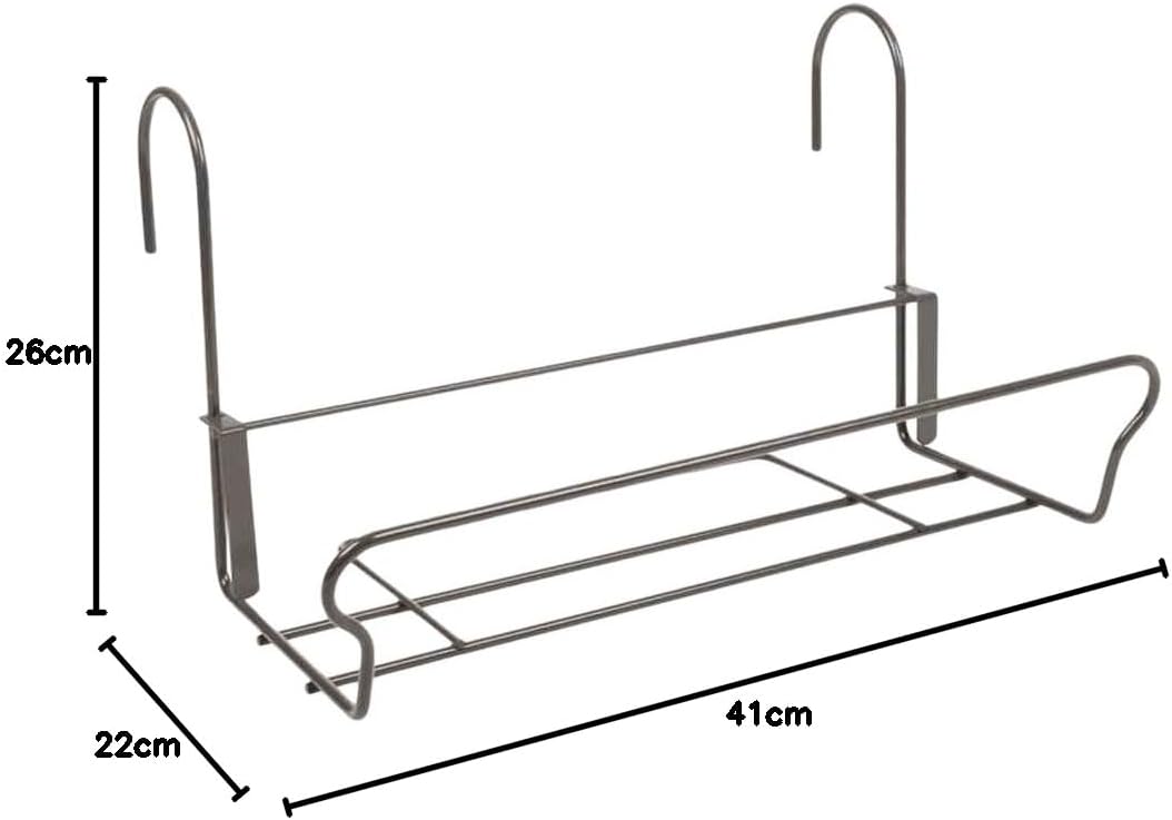 H.G. Balkonkastenhalter Universal mit Sicherheitshaken 41,5 x 22 cm, Schwarz