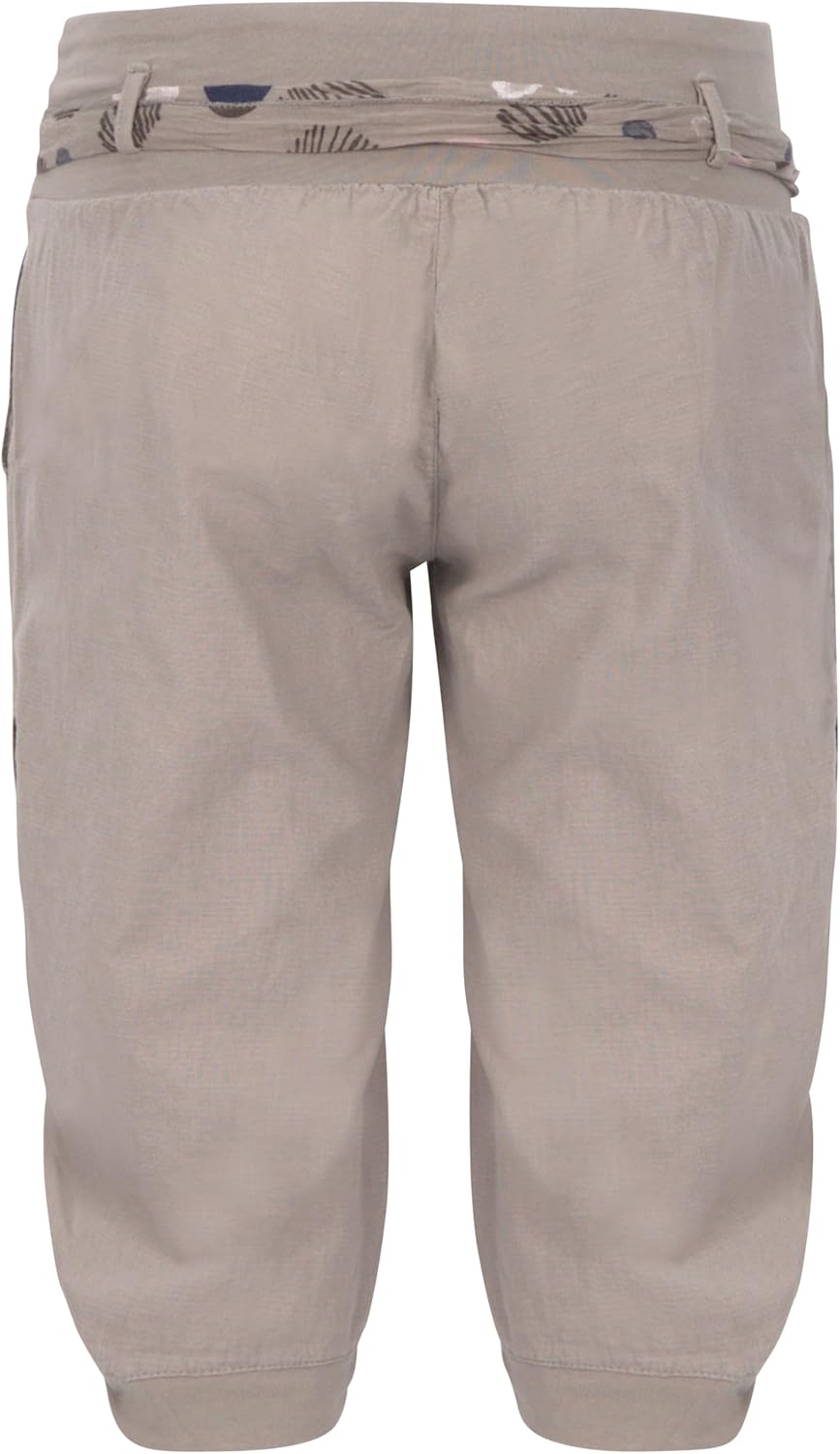 Malito Damen Kurze Hose aus Leinen | Caprihose in Unifarben | feine Freizeithose mit Gürtel | Stoffh