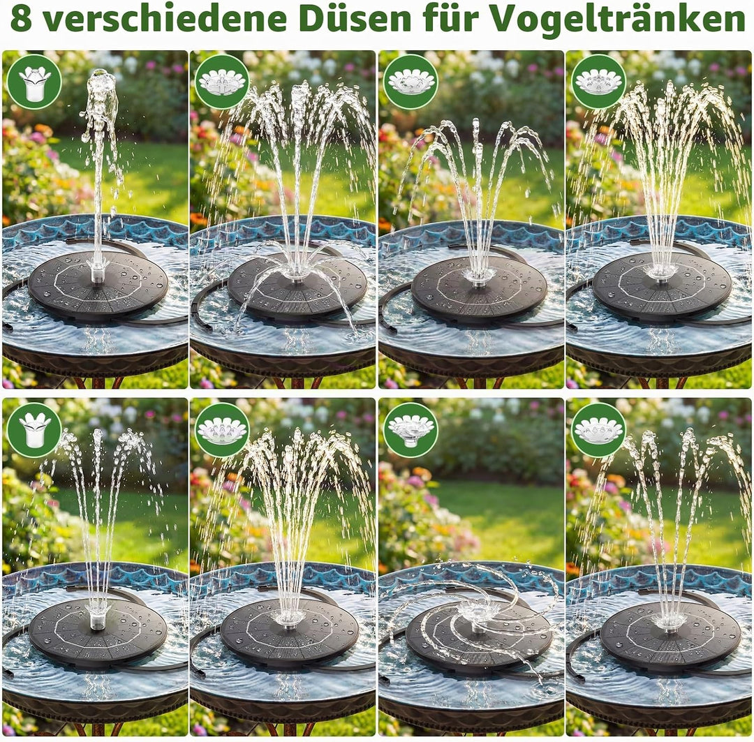 AISITIN Solar-Springbrunnenpumpe für Vogelbad, 3,5 W DIY Solar-Wasserpumpen-Set mit 3 m langem Kabel