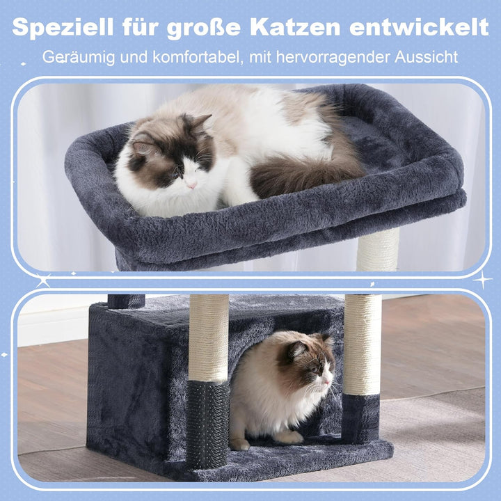 Hey-brother Kratzbaum, Katzenbaum für Grosskatze und Maine-Coon-Katzen, mehrstöckiger Stabil Katzenk