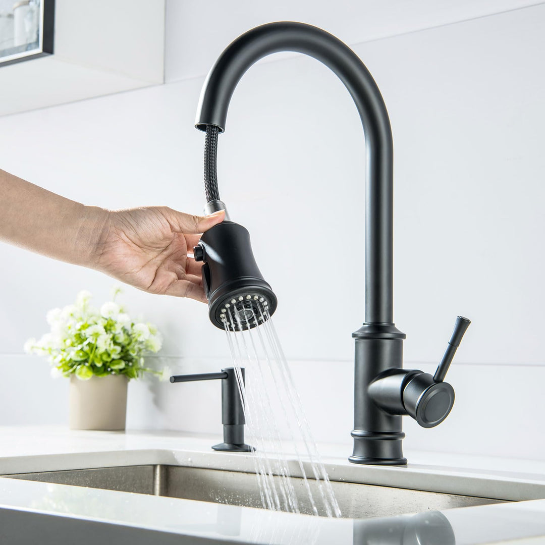 Vintage Wasserhahn Küche Mit Brause Ausziehbar,Küchenarmatur 360°Schwenkbar Spültischarmatur,Einhebe