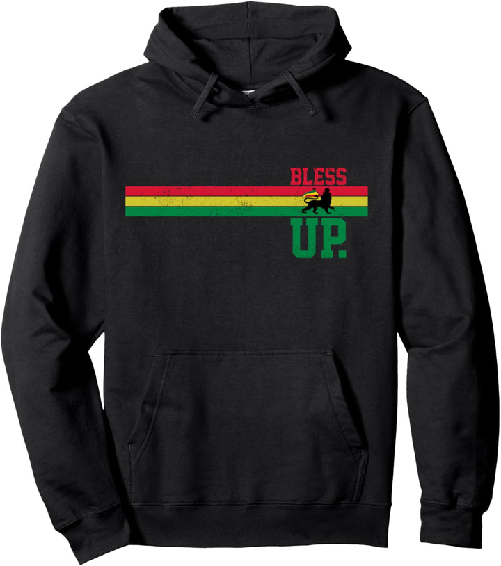 Reggae Rastafari Bless Up Lion Of Judah Rasta Geschenk Pullover Hoodie