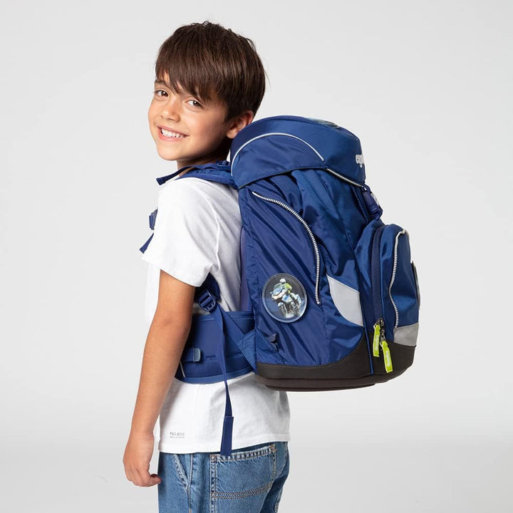ergobag Pack Schulranzen-Set 6tlg. inkl. Klettie-Set Blaulichtbär - Blau