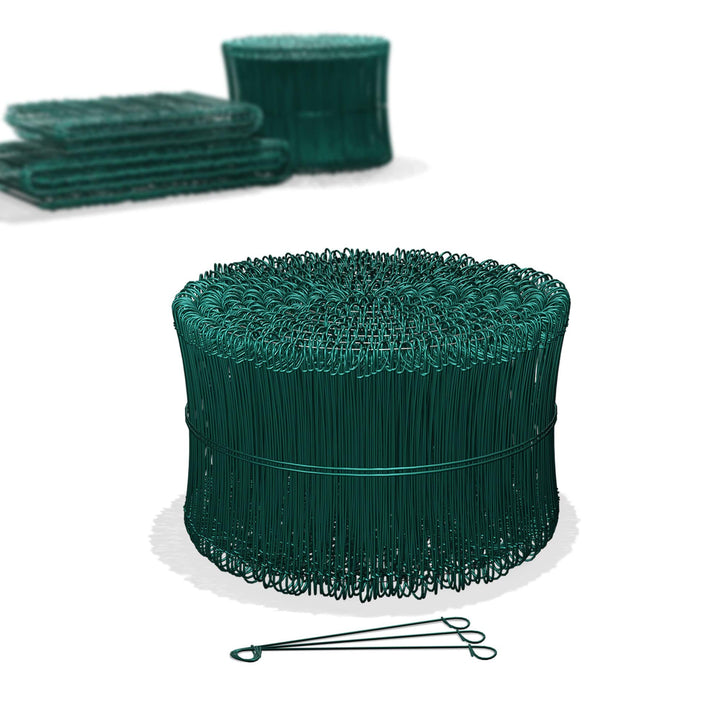 Heimfleiss® Rödeldraht Bindedraht ummantelt in grün 1,4 x 100 bis 300 mm (1000 Stk.) - rostfreier &