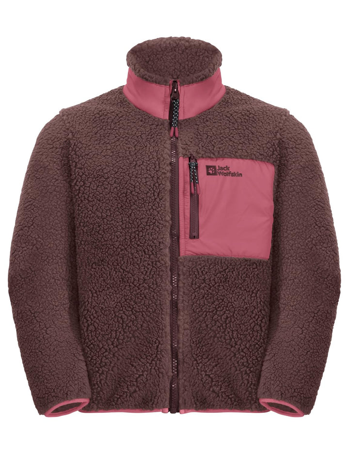 Jack Wolfskin Unisex Kinder Ice Curl Jacket K Fleece-Jacke 104 Boysenberry, 104 Boysenberry