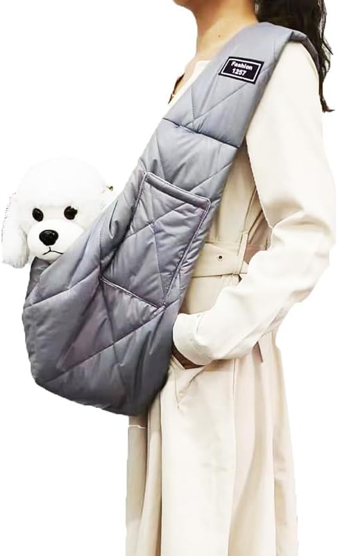 CYBERNOVA Small Pet Dog Cat Sling Carrier für 1-7kg, warm und Winddicht mit Tasche, Hand-Free Pet Ba