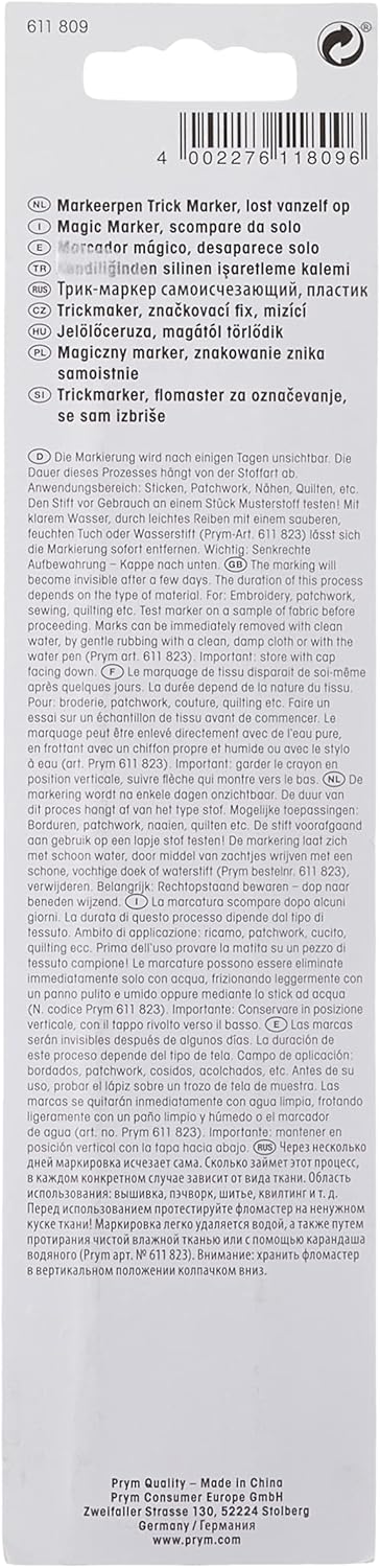 Prym 611382 Schneideunterlage cm/inch-Einteilung, 90x60cm & Trick-Marker (selbstlöschend), violett B