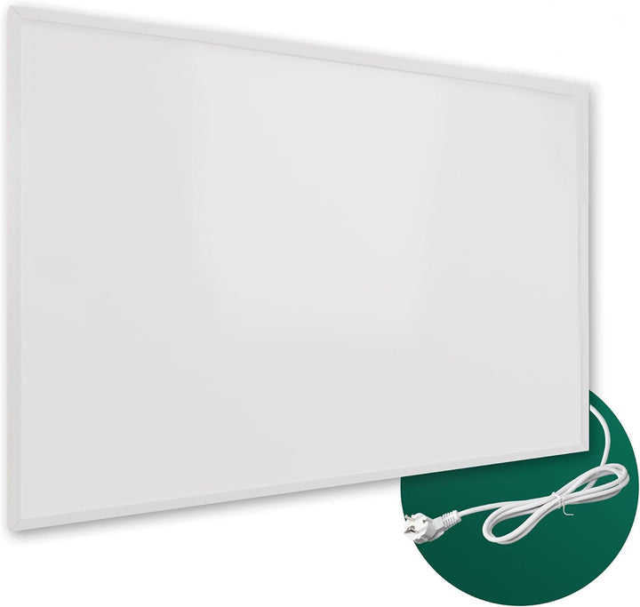 Ecowelle Infrarotheizung Classic Weiss 600 Watt + 10 Jahre Garantie + Doppelter Überhitzungsschutz C