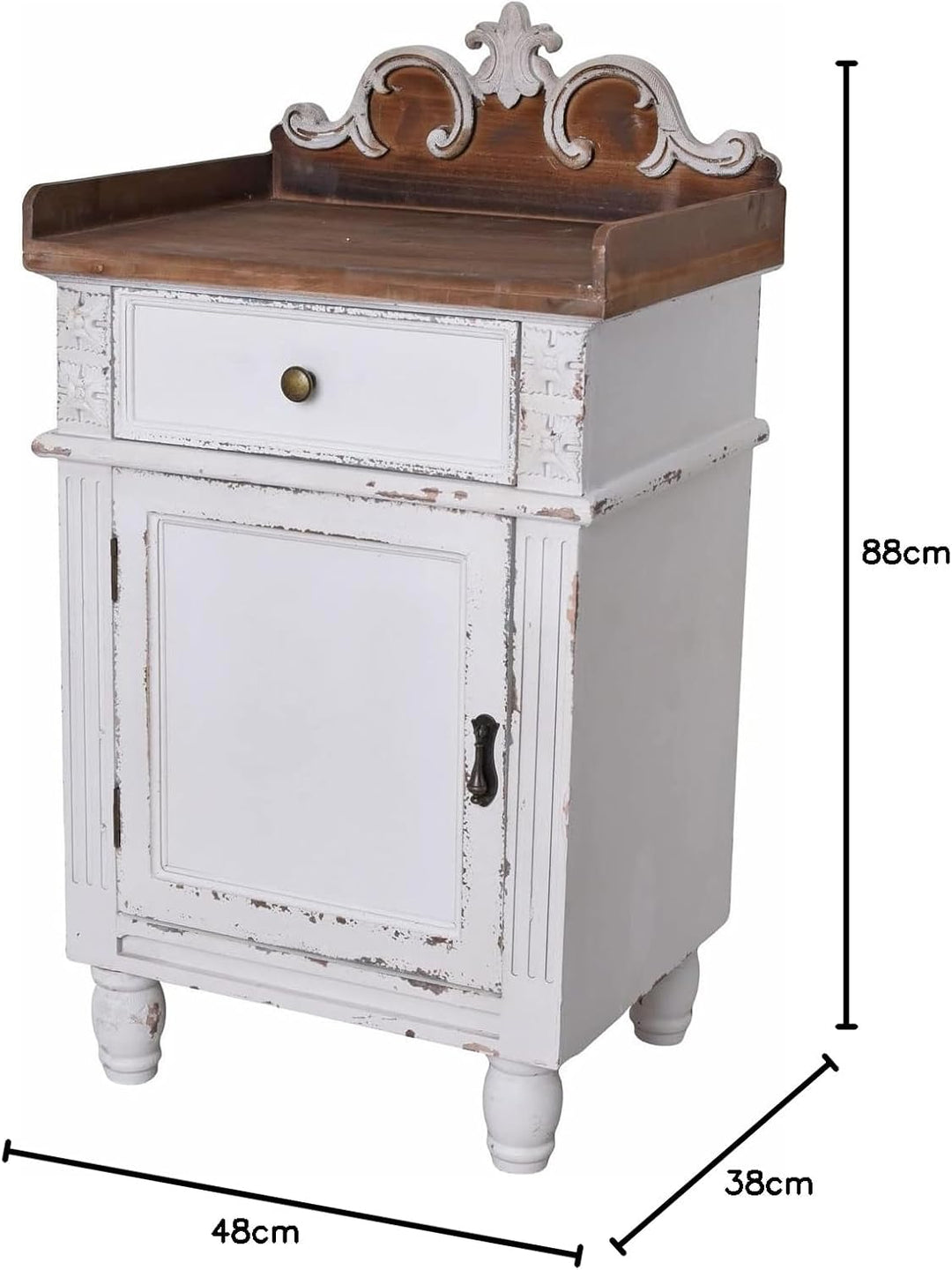 Nachtschrank Shabby Chic Nachtkonsole Weiss Nachttisch Antik Nachtkommode Weiss got028 Palazzo Exklu