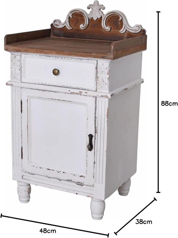 Nachtschrank Shabby Chic Nachtkonsole Weiss Nachttisch Antik Nachtkommode Weiss got028 Palazzo Exklu