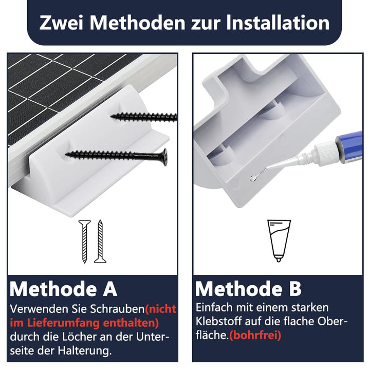 Sayhome ABS Solarmodul-Halterungen 4pcs, Solar ABS Montage Set, Ideal für Wohnmobile Caraven Boot (E