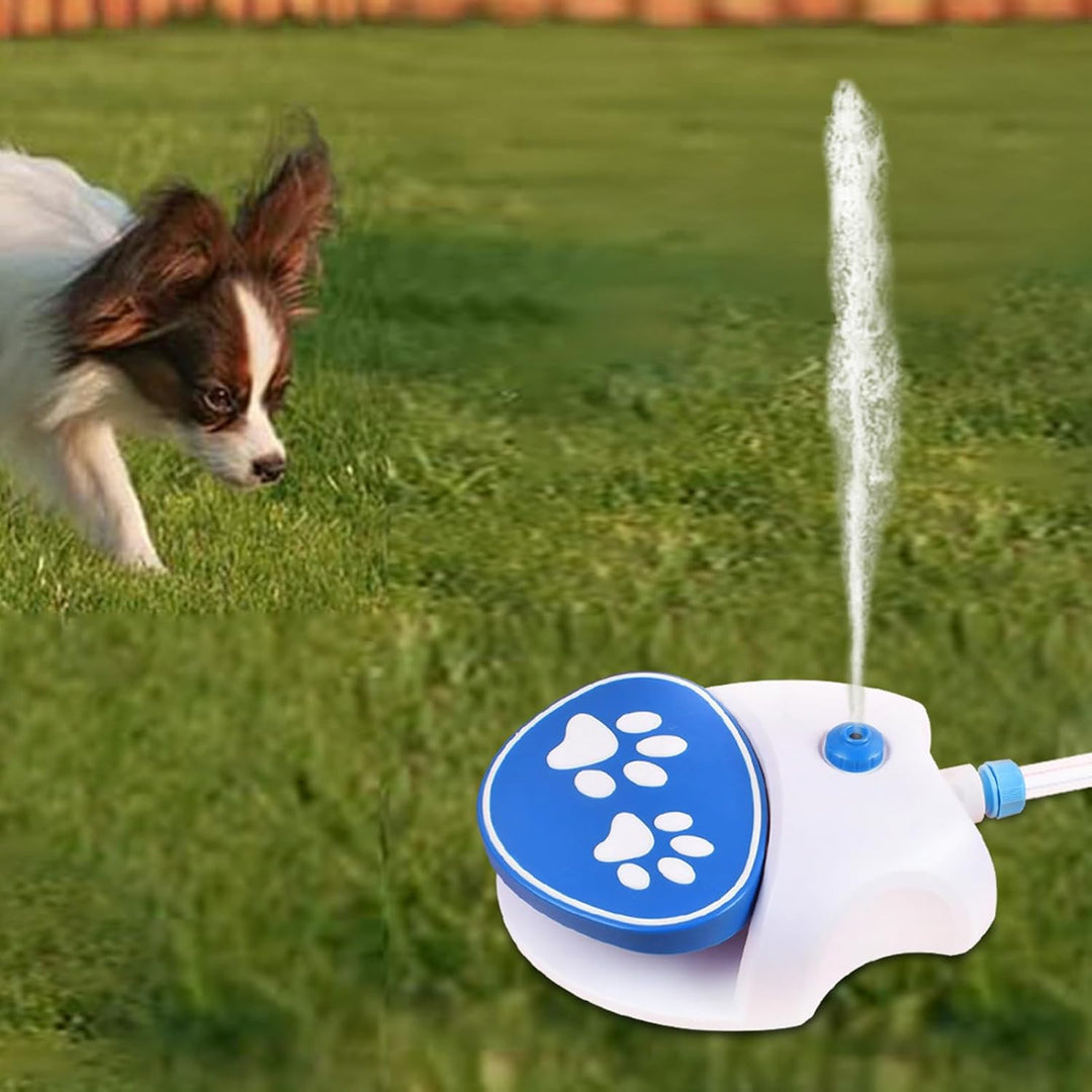 Wasserbrunnen für Hunde, Tritt-auf-Pfote-aktivierter Wassersprinkler für Hunde Im Freien mit Schlauc