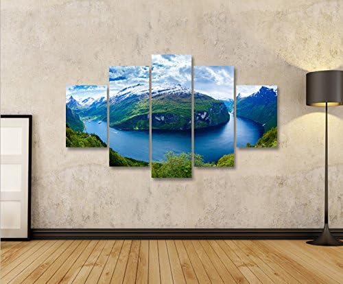 islandburner Bild Bilder auf Leinwand Fjorde V2 Norwegen MF XXL Poster Leinwandbild Wandbild Dekoart