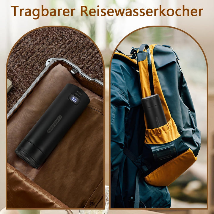 Reise Wasserkocher Klein, Elektrische Wassertasse,220V 300W Schnellkoch-Teekanne-Heizbecher mit Temp