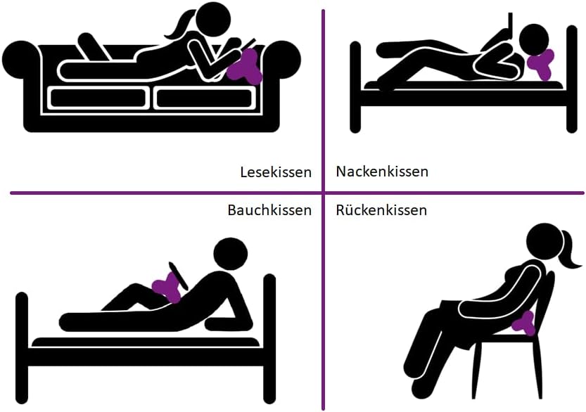 Leseknochen Nackenkissen Ausgefallen bequem und waschbar! Handgestopft und genäht in Deutschland - N