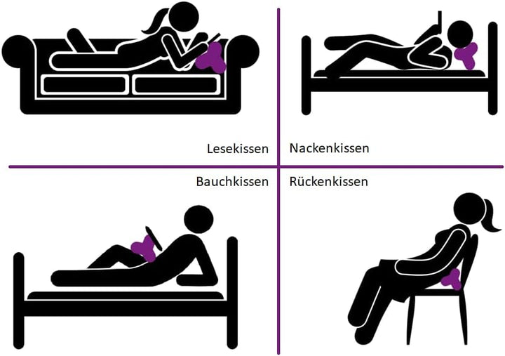 Leseknochen Nackenkissen Ausgefallen bequem und waschbar! Handgestopft und genäht in Deutschland - N