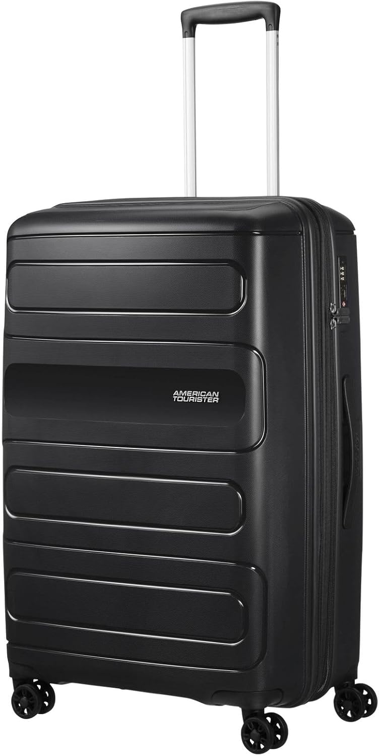 American Tourister Sunside Spinner 77 Erweiterbar, 4.5 KG, 106/118L, Schwarz (Black) Spinner L (77 c