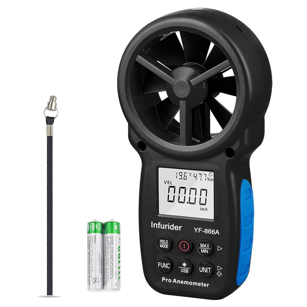 Windmesser Windmessgerät,INFURIDER YF-866A Handheld Anemometer Digital Wind Speed Meter Gauge Windge