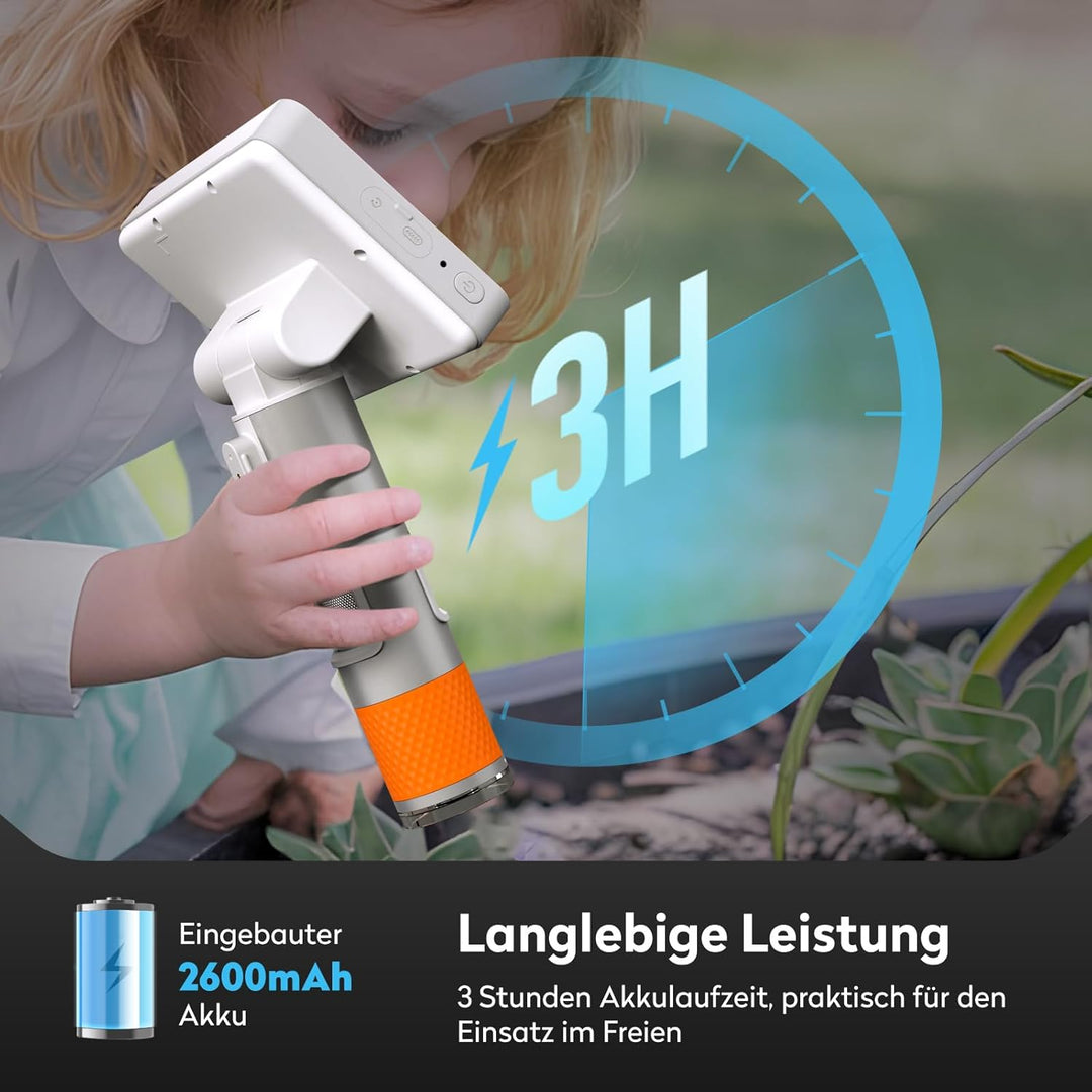 4,3'' Mikroskop für Kinder, MatataStudio MX2-A USB Digital Mikroskop 100X-1600X Mini Taschen Tragbar