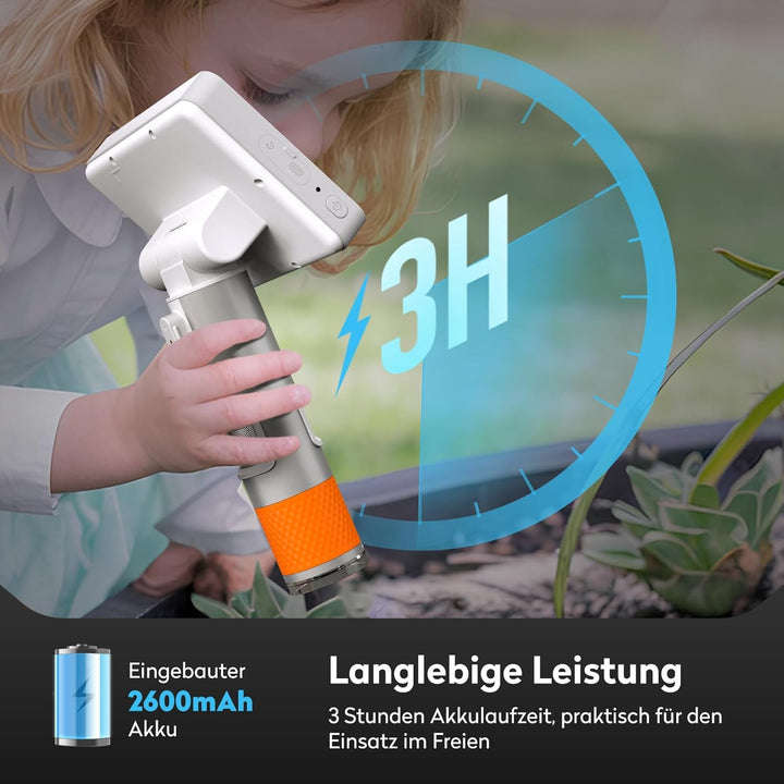 4,3'' Mikroskop für Kinder, MatataStudio MX2-A USB Digital Mikroskop 100X-1600X Mini Taschen Tragbar