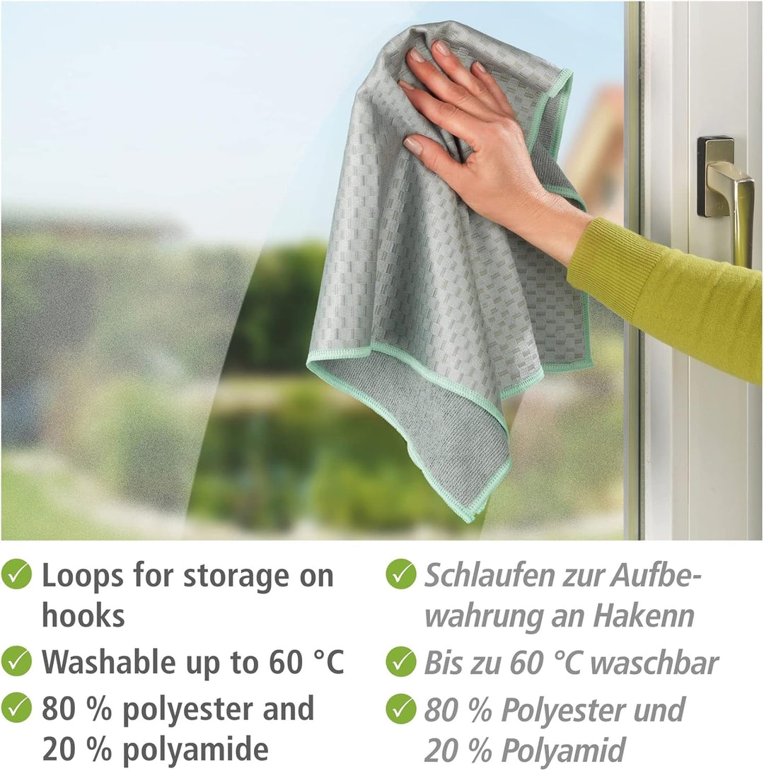 WENKO Mikrofaser Geschirrtücher Miko 2er Set, 2 Handtücher, Polyester, Grau, 40 x 0 x 60 cm, 5474110