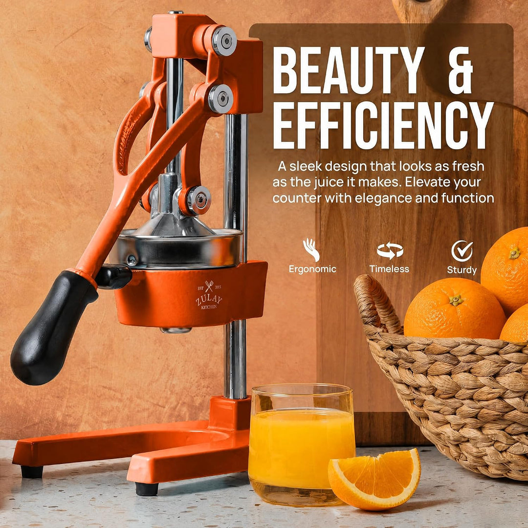 Zulay Kitchen Orangensaftpresse aus Gusseisen, robust, leicht zu reinigen, professionelle Zitruspres