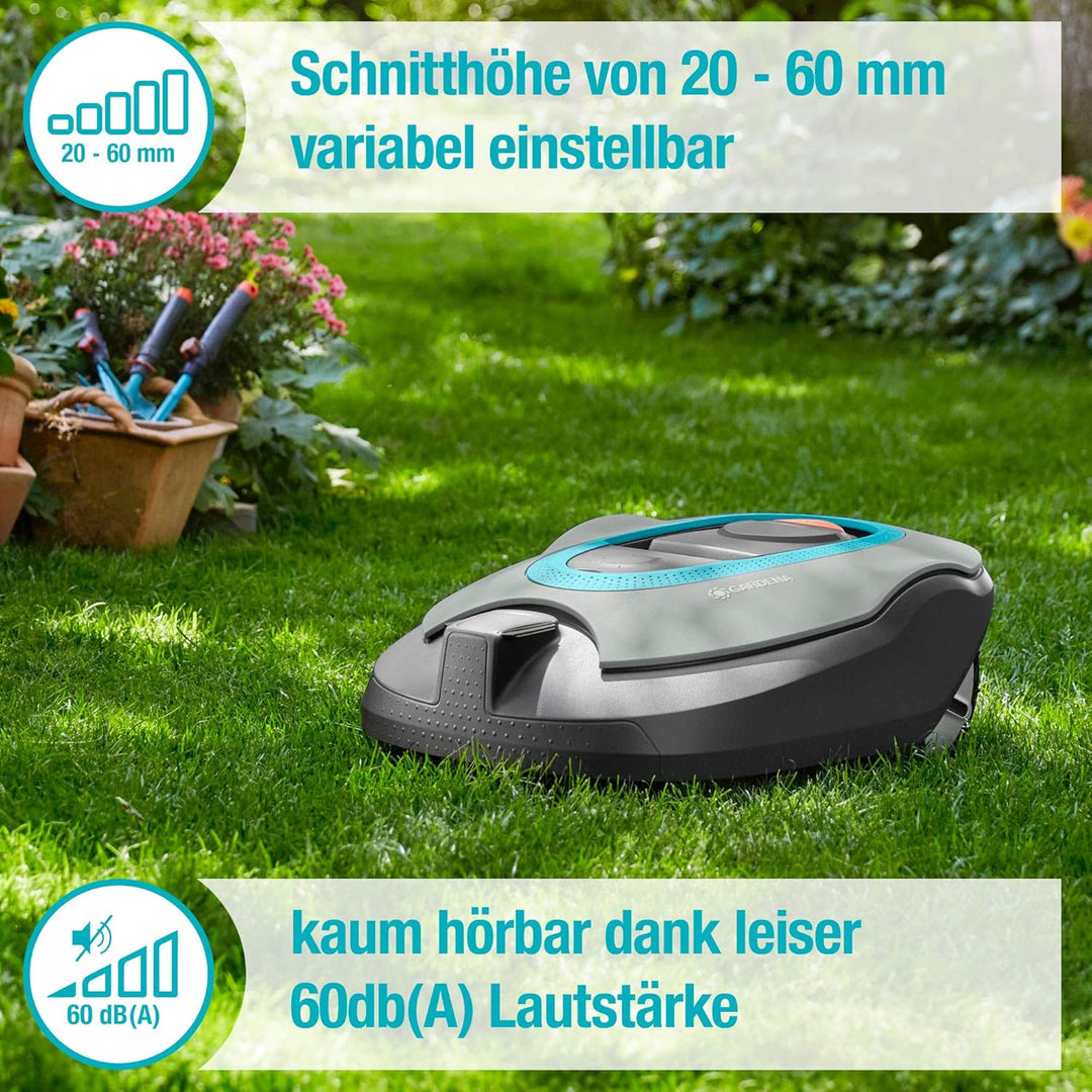 Gardena smart SILENO+ Set: Mähroboter für Rasenflächen bis 1600 qm, bequem steuerbar per smart App,