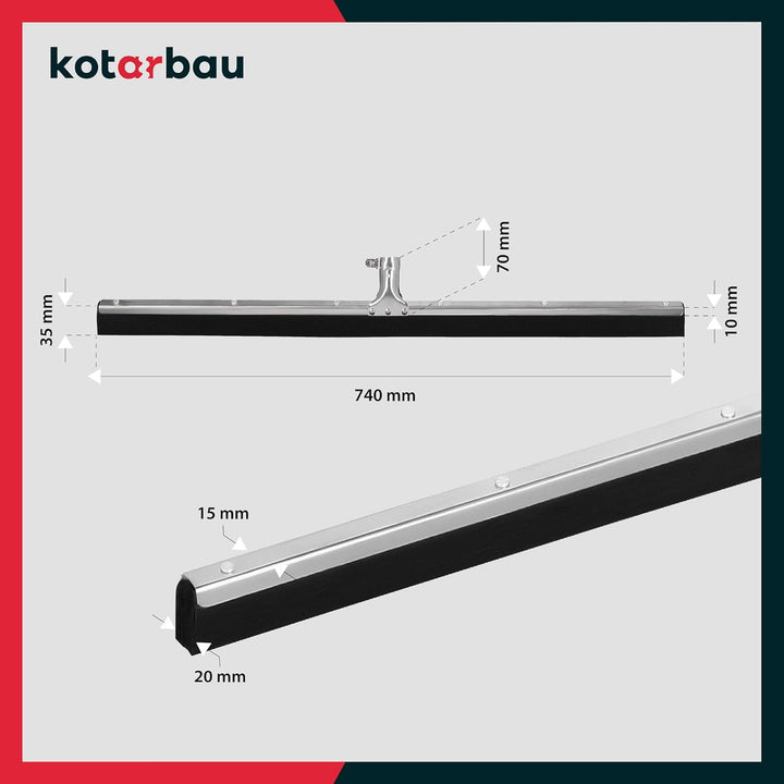 KOTARBAU® Gummiabzieher - Wasserschieber - 75 cm – Bodenabzieher - Schaumstoff-Wasserabzieher – für