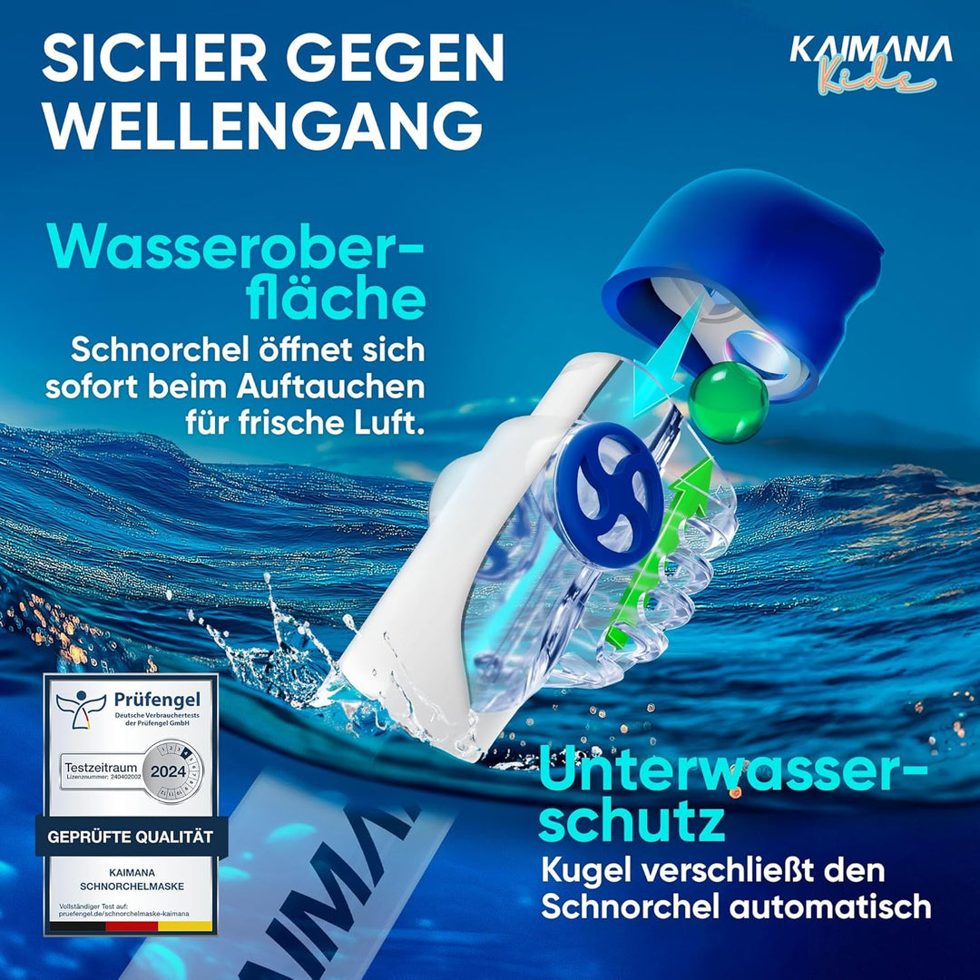 Die Preisgekrönte Kaimana® Schnorchelmaske für Erwachsene &amp; Kinder - absolut CO2 sicher - inkl. Trag
