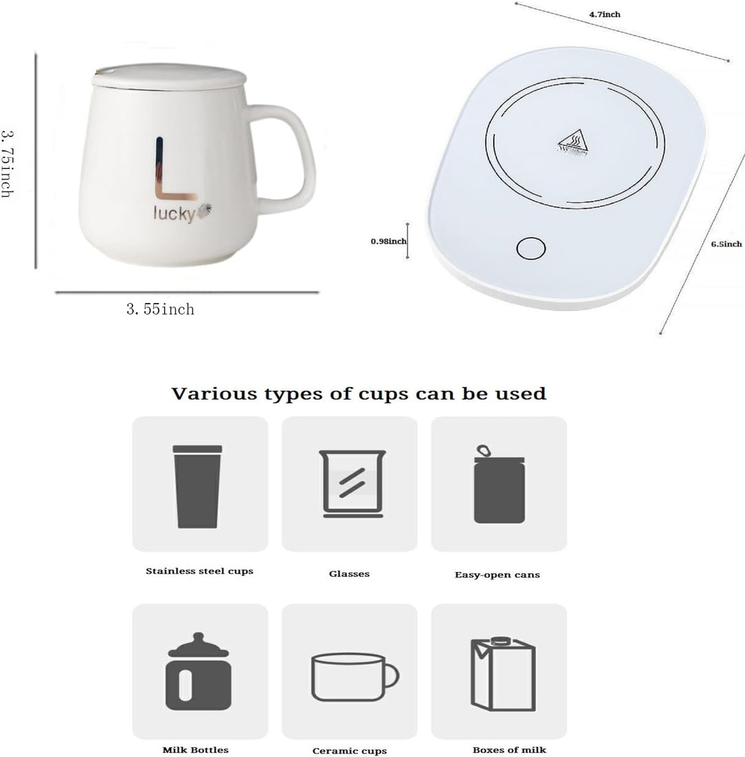 Tassenwärmer Usb Mit Tasse,Elektrischer kaffeewärmer,Tassenwärmer mit Tassenset,Passend für verschie