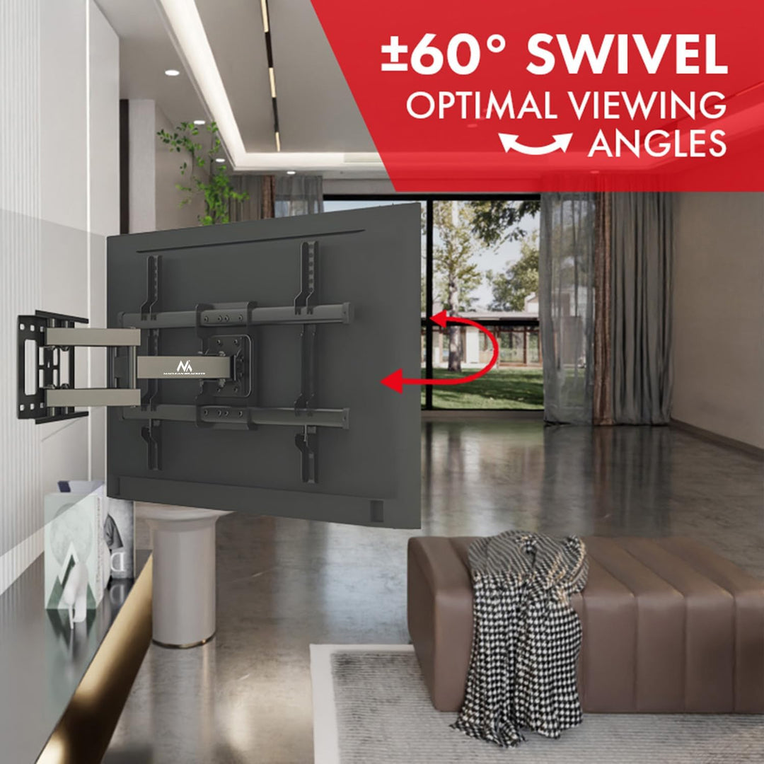Maclean TV-Wandhalterung für 32-85" Fernseher bis 60 kg | neigbar, schwenkbar, Abstand 65-390mm | VE