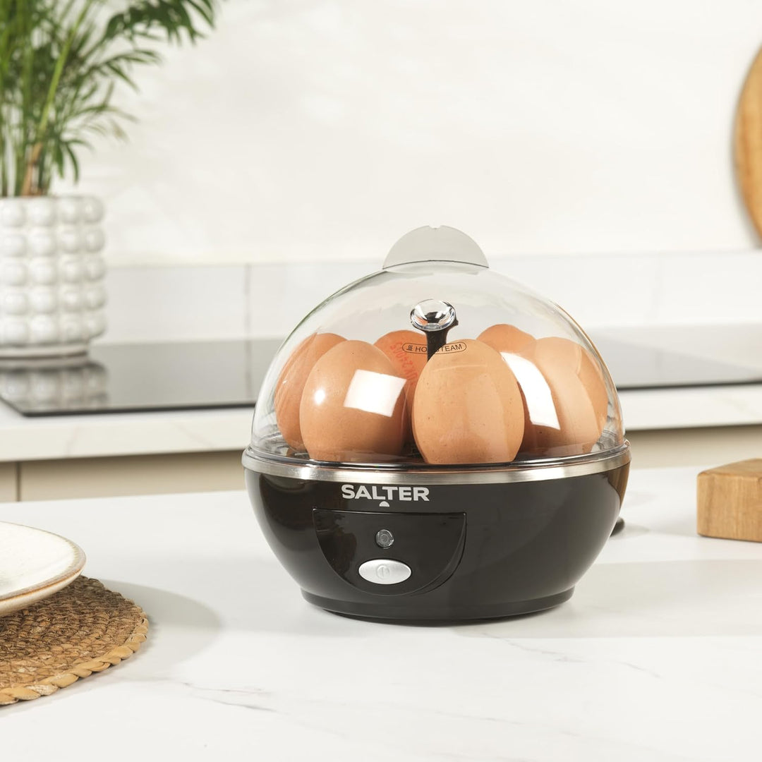 Salter Elektrischer Eierkocher – 6 Eier Kapazität, ideal für weiche, harte & pochierte Eier, inkl. M
