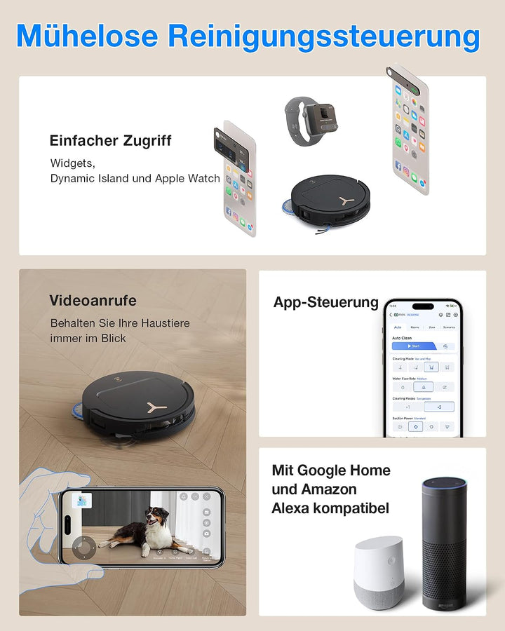 ECOVACS DEEBOT T50 PRO Omni Gen3 Saugroboter mit Wischfunktion, 25.000 Pa, AIVI 3D 3.0, autom. Zugab
