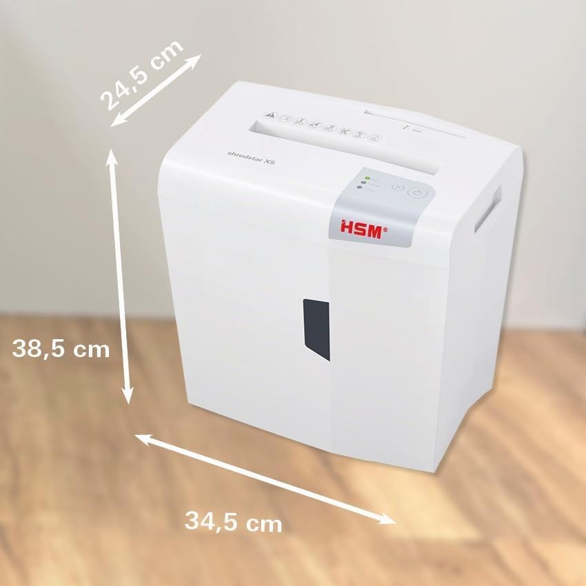 HSM shredstar X5 Aktenvernichter, Sicherheitsstufe P-4, 5 Blatt (Partikelschnitt) mit CD-Schredder w