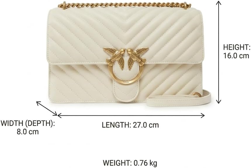 Pinko Damen Love One Classic Sheep Napp Liebe EINEN KLASSISCHEN DC-SCHAFNAPP Z14q_bianco Seta-antiqu