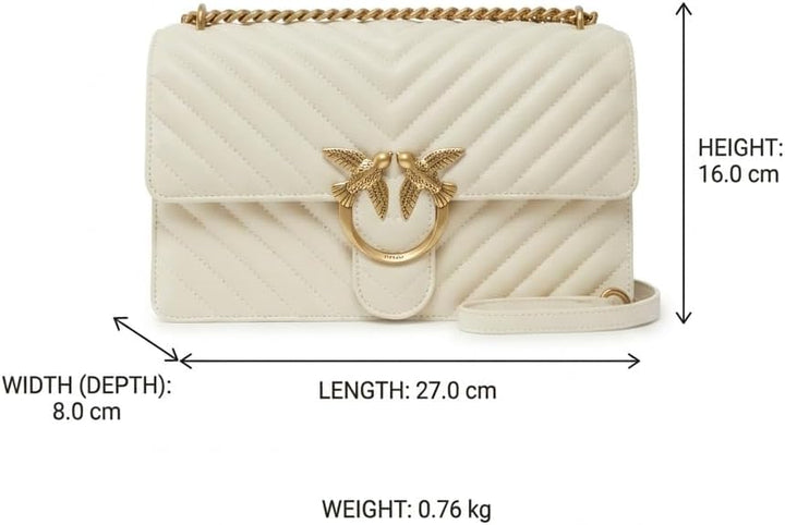 Pinko Damen Love One Classic Sheep Napp Liebe EINEN KLASSISCHEN DC-SCHAFNAPP Z14q_bianco Seta-antiqu
