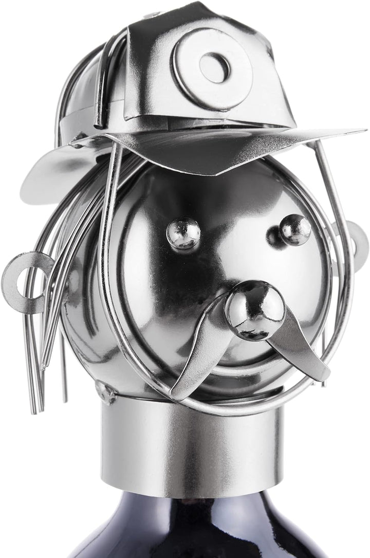 Brubaker Flaschenhalter Feuerwehrmann Metall Skulptur mit