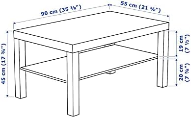 I K E A Couchtisch Lack 90x55cm Eicheneffekt Weiss lasiert 503.190.29