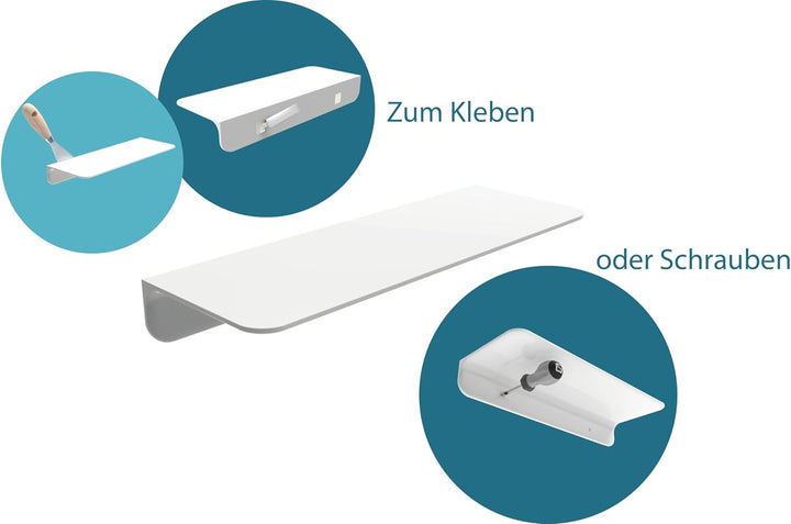 SCHÜTTE 10500 Duschablage selbstklebend Duschregal ohne Bohren Badregal Weiss Badablage zum Kleben W
