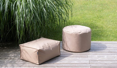 mokebo® Outdoor Pouf o. Hocker 60x40cm in Anthrazit mit schwarzer Schutzhülle 'Der Ruhepouf', Sitzho