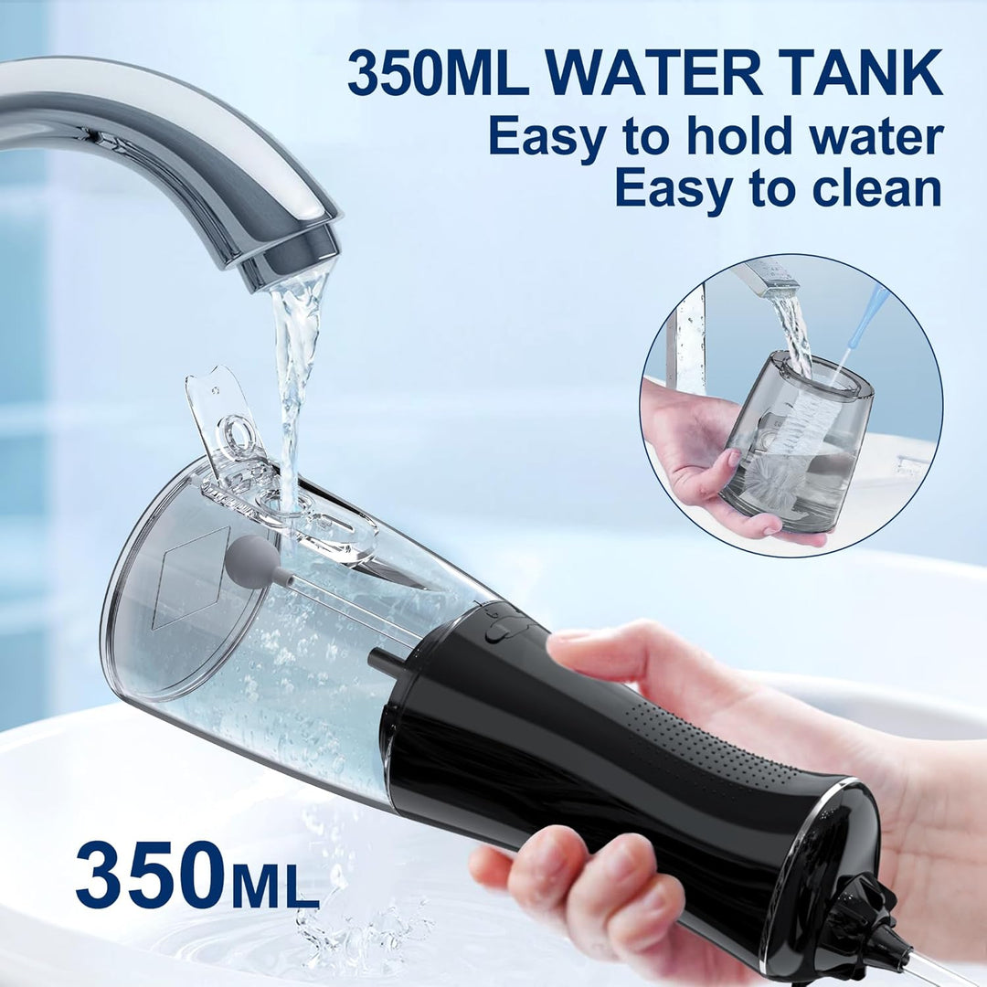 Munddusche Kabellos Elektrischer Zahnreiniger 350ML Wassertank Munddusche, 6 Multifunktionale Jet-Ti