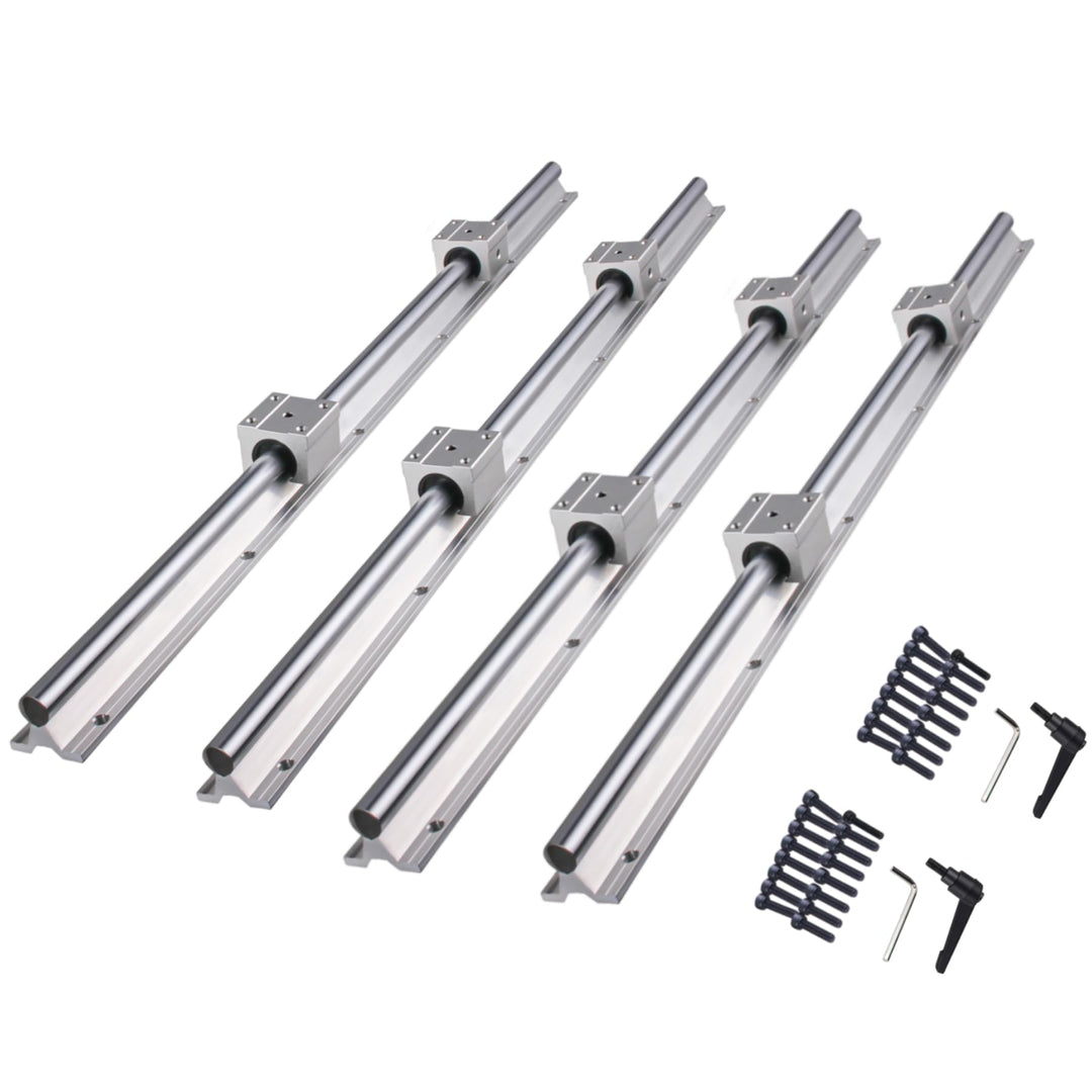 CNCYEAH 4 Stück Linearführung SBR16-800mm Linearlager-Gleitset mit 4 Linearführungswellen und 8 SBR1