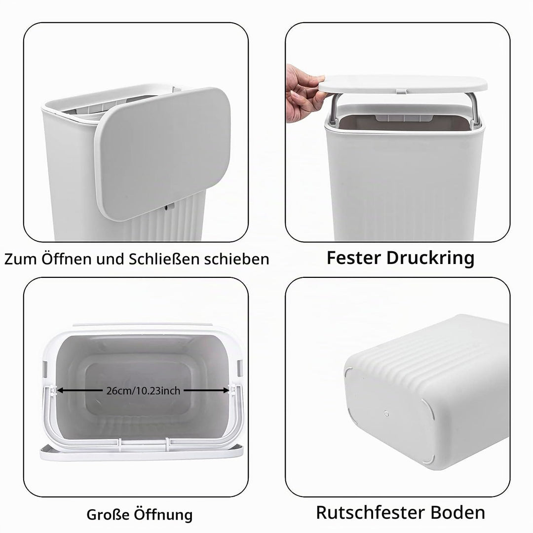 9L Mülleimer Hängend mit Deckel,Camping Mülleimer,Wandmontage Biomülleimer Küche,Kunststoff Geruchsd