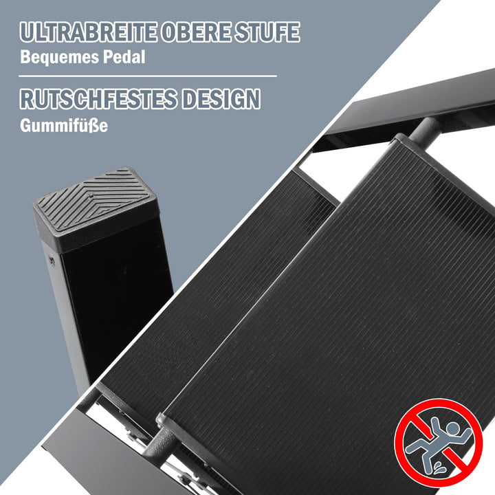 Eulenke 4 Stufen Leiter Aluminium Klappleiter, Klappbar Leichte Stehleiter, Trittleiter 4 Stufen, ru