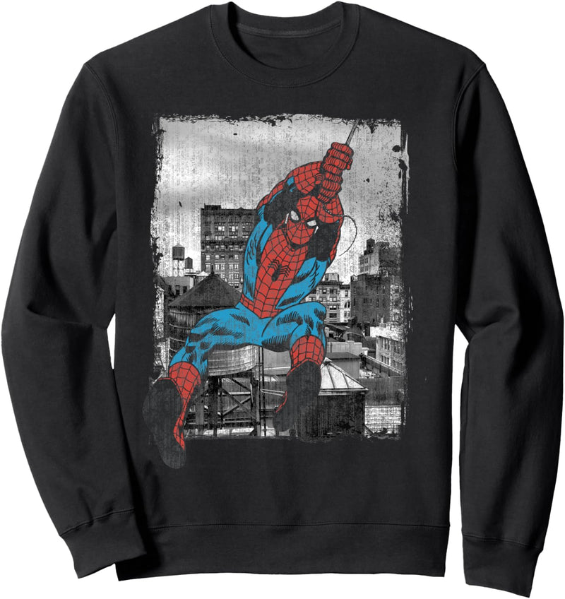 Marvel Spider-Man Back And White Apartment Building Poster Sweatshirt