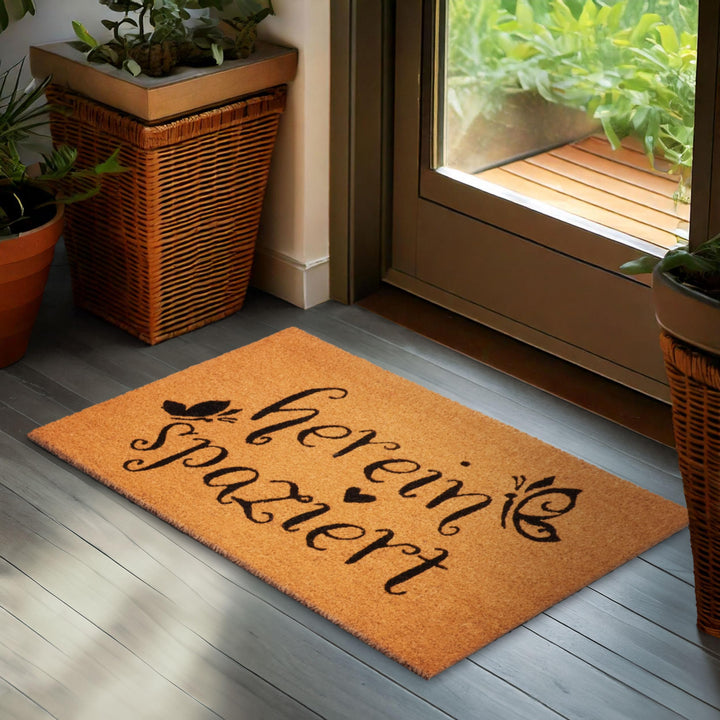 BRUBAKER Fussmatte für Aussen und Innen - Herein Spaziert mit Schmetterlingen - 45 x 75 cm Schmutzfa